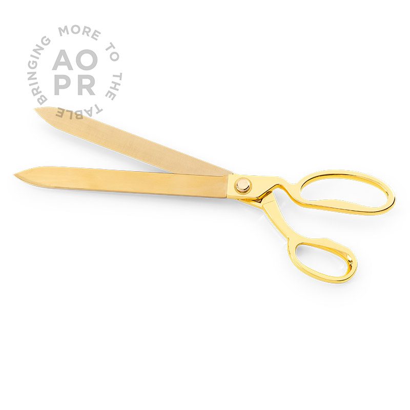 Scissors Large Gold With Transparent Acrylic Handle 